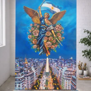 Celeste y Blanca — Original Painting (120×80 cm)