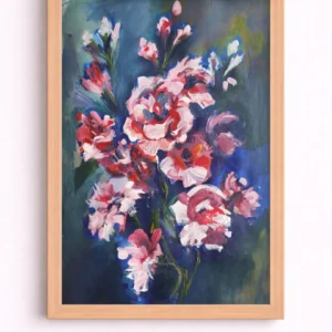 Flowers on Dark Background — Art Print (20×30 cm)