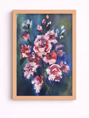 Flowers on Dark Background — Art Print (8×12 inches)