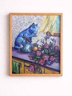 Cat in the kitchen — Art Print (9x11 inches)